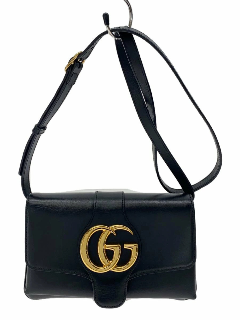Gucci Shoulder Bag GG Marmont Leather Black Solid